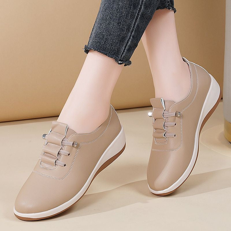 Zapatos de cuero de suela blanda sin cordones