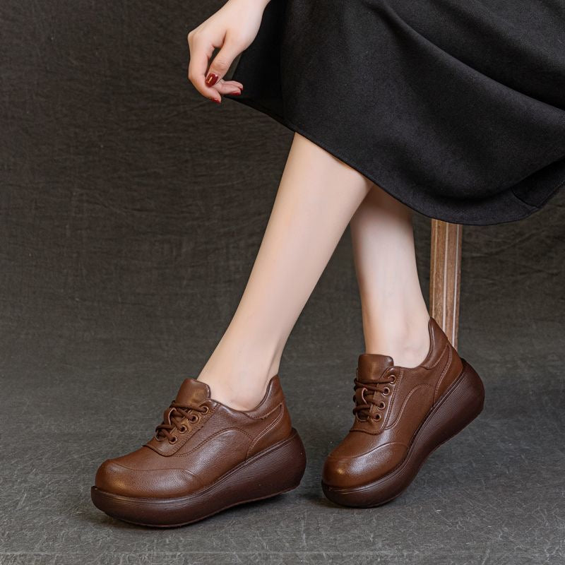 Zapatos plataforma piel vacuno primera capa