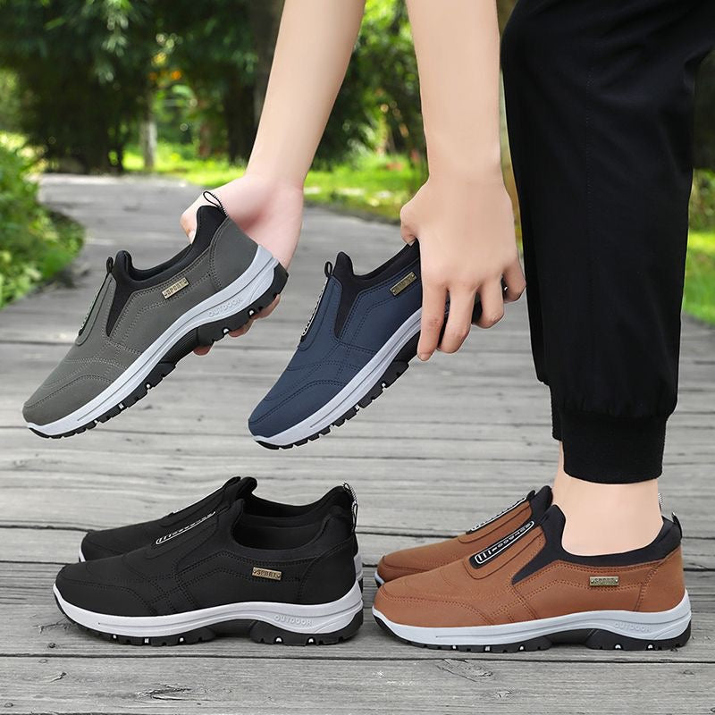 Zapatos de cuero sin cordones para hombre