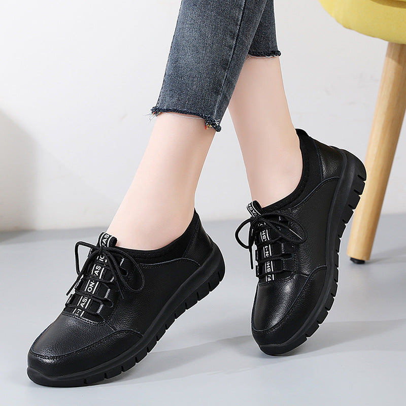 Zapatos para caminar de suela blanda de cuero genuino