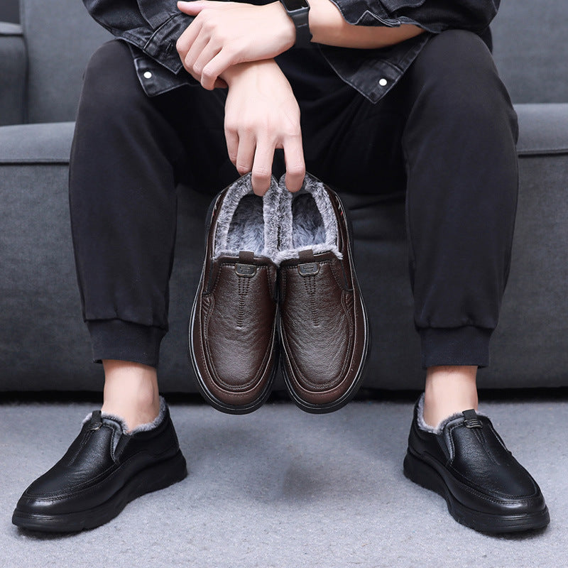 Zapatos de cuero cálidos de moda para hombres