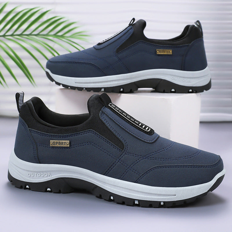 Zapatos de cuero sin cordones para hombre