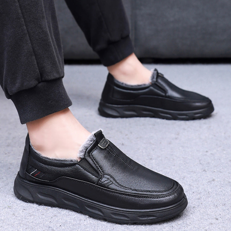 Zapatos de cuero cálidos de moda para hombres