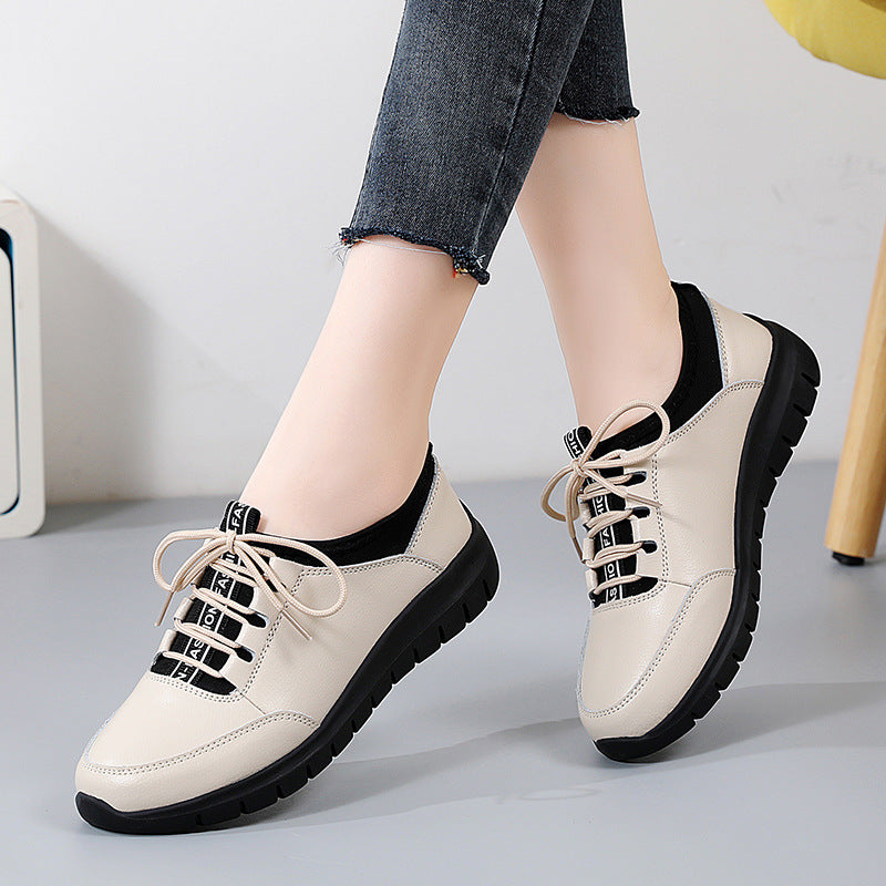 Zapatos para caminar de suela blanda de cuero genuino
