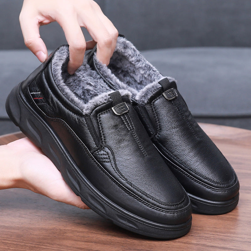 Zapatos de cuero cálidos de moda para hombres