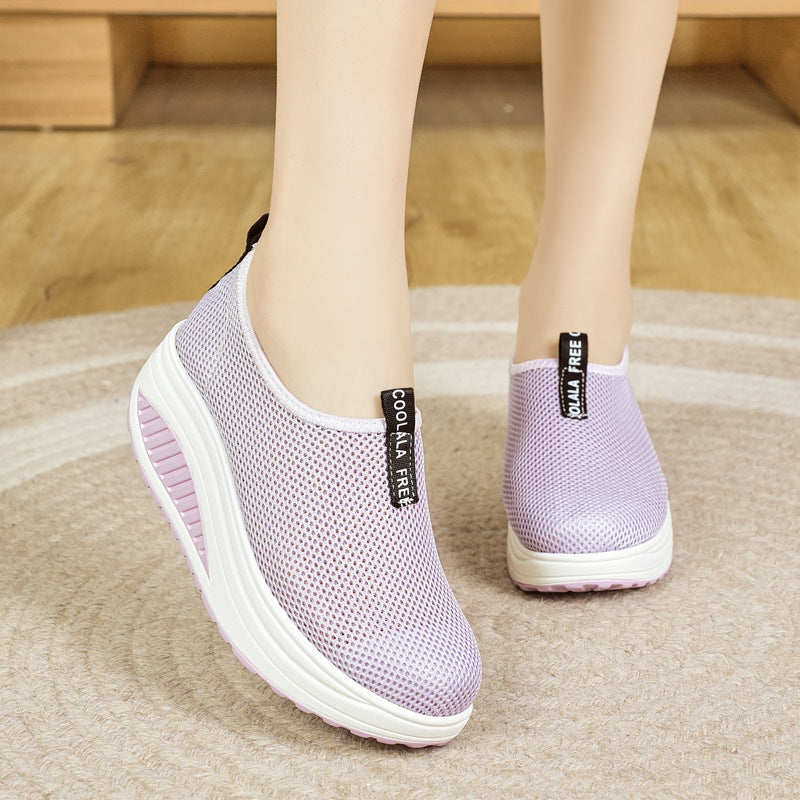 Zapatos de malla transpirable con aumento de altura