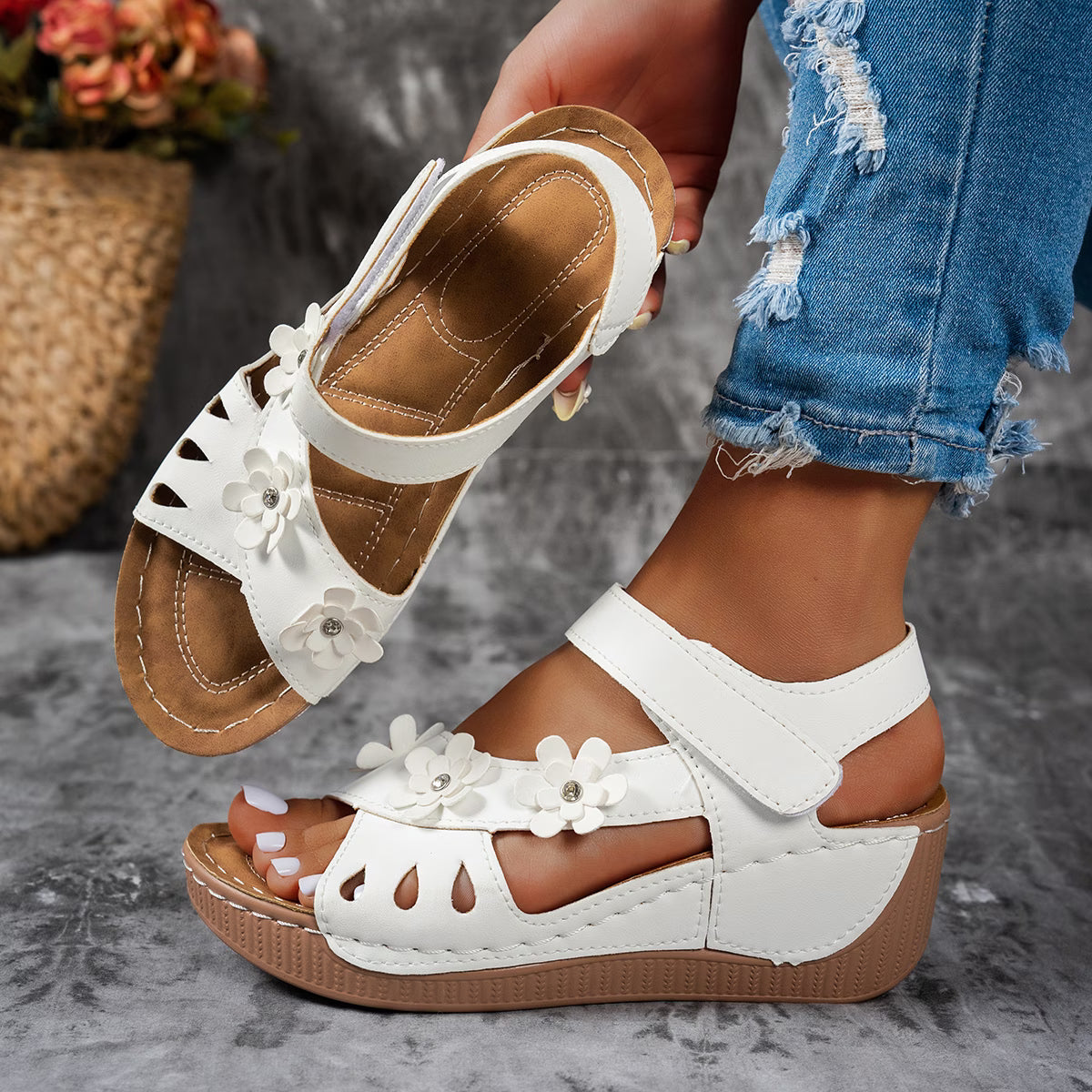 Sandalias de cuña de verano para mujer