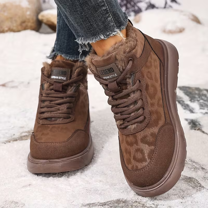 Botas Casuales para Mujer con Forro Cálido y Cordones