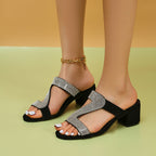 Nuevas sandalias de verano con diamantes de imitación