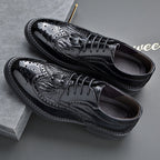 🐂Doble Cuero🐂Zapatos de piel tallada para hombre