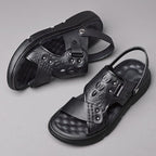 Sandalias casuales de hombre (piel de cocodrilo)