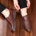 Zapatos de piel de vaca de capa superior para personas mayores