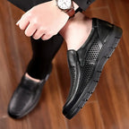 Zapatos de piel de vaca de capa superior para personas mayores