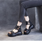 Sandalias de piel con plataforma