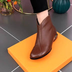 Botines de piel con cremallera