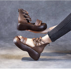 Sandalias de piel con plataforma