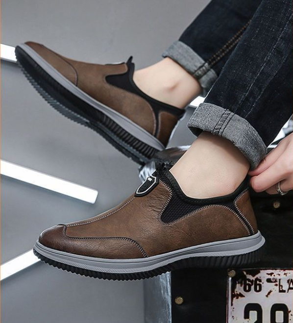Nuevos zapatos cómodos de piel para hombre