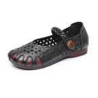 Sandalias mamá cuero suave huecas