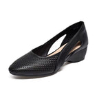 Zapatos cómodos de cuña de piel