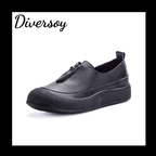 Zapatos de cuero vacuno estilo vintage para mujer
