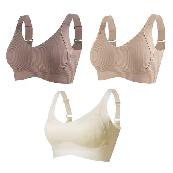 🔥Compra 1 y llévate 3: Sujetador push-up acanalado sin aros ajustable para mujer