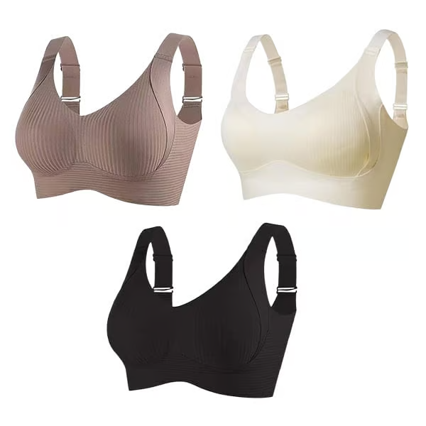 🔥Compra 1 y llévate 3: Sujetador push-up acanalado sin aros ajustable para mujer