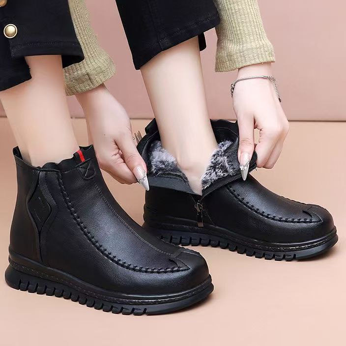 Botines de piel suave con forro de lana