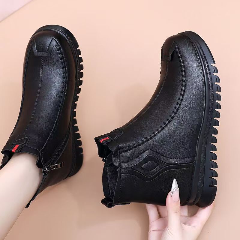 Botines de piel suave con forro de lana