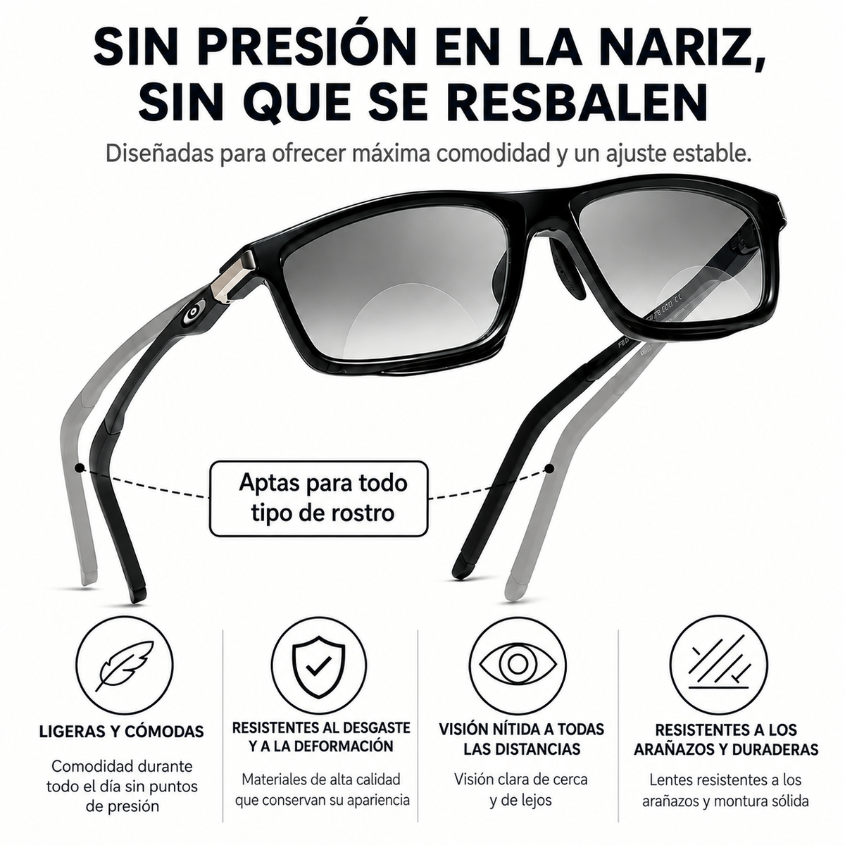 Lentes de lectura deportivos multifocales fotocromáticos