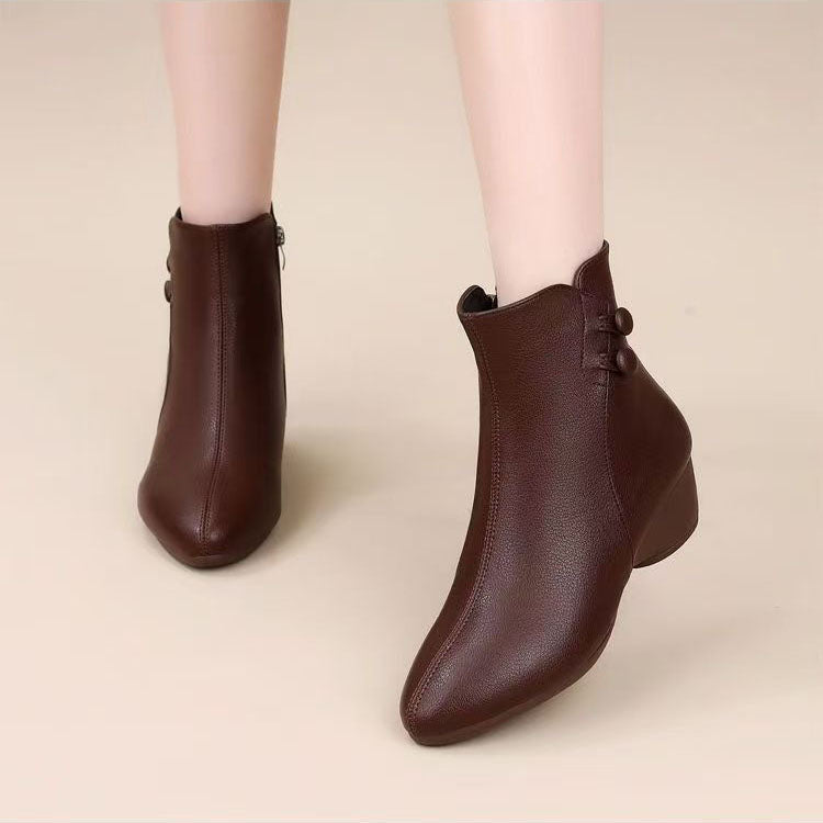 Botines de cuña nuevos (piel auténtica)