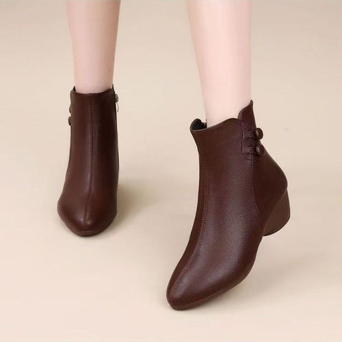 Botines de cuña nuevos (piel auténtica)