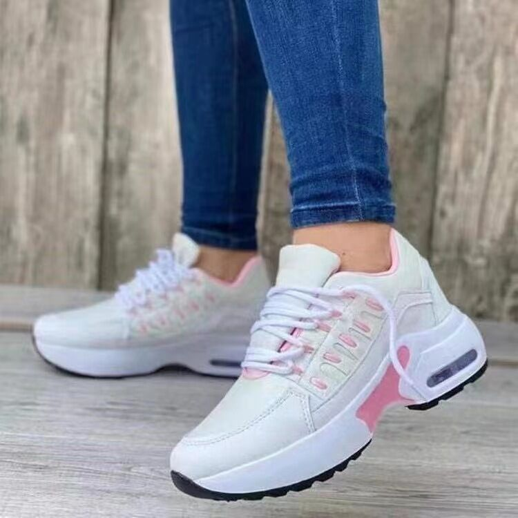 Zapatos casuales ortopédicos con cordones y tacón de cuña