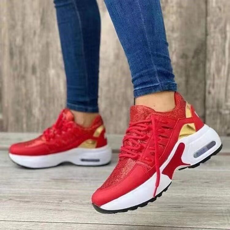 Zapatos casuales ortopédicos con cordones y tacón de cuña
