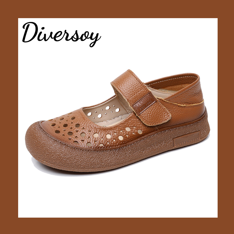 Zapatos de piel de vacuno perforada de grano superior