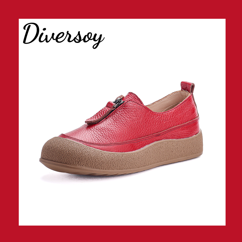 Zapatos de cuero vacuno estilo vintage para mujer