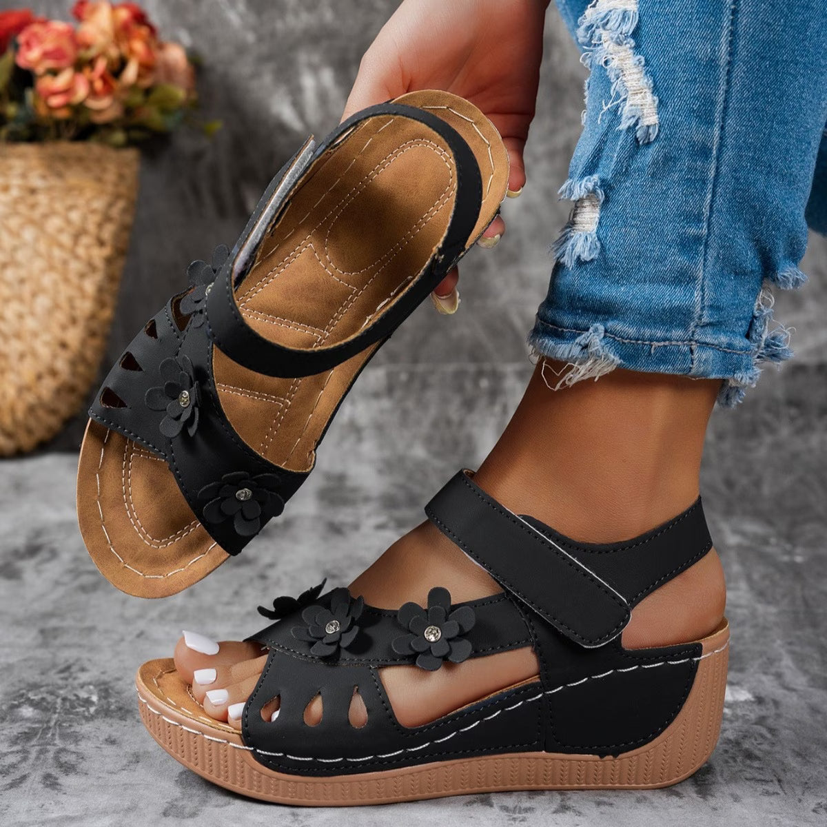 Sandalias de cuña de verano para mujer
