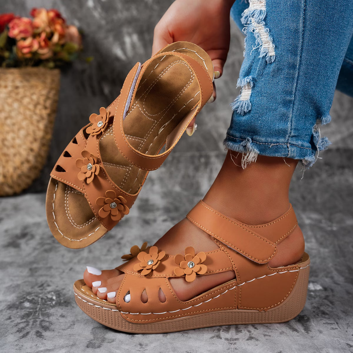 Sandalias de cuña de verano para mujer