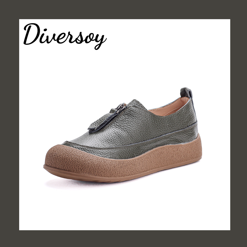 Zapatos de cuero vacuno estilo vintage para mujer