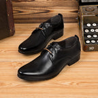 Zapatos casuales de cuero con cordones para hombre