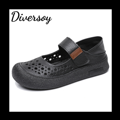 Zapatos de piel de vacuno perforada de grano superior