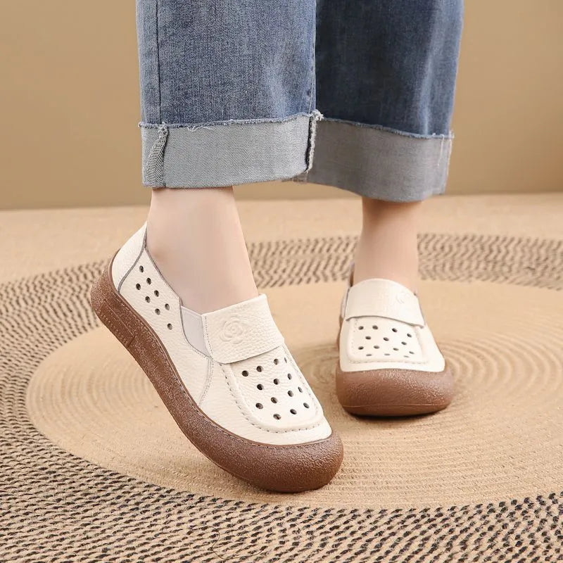 Sandalias cuero genuino orificios