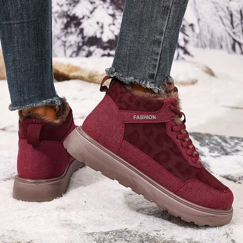 Botas Casuales para Mujer con Forro Cálido y Cordones