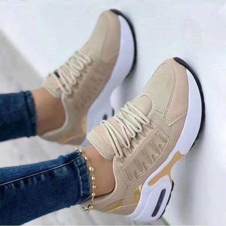 Zapatos casuales ortopédicos con cordones y tacón de cuña