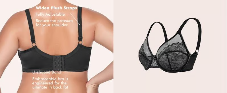 ✨HSIA Enchante Sujetador de encaje floral de talla grande con aros, sin forro, sin relleno y cobertura total Outdoorfun👙