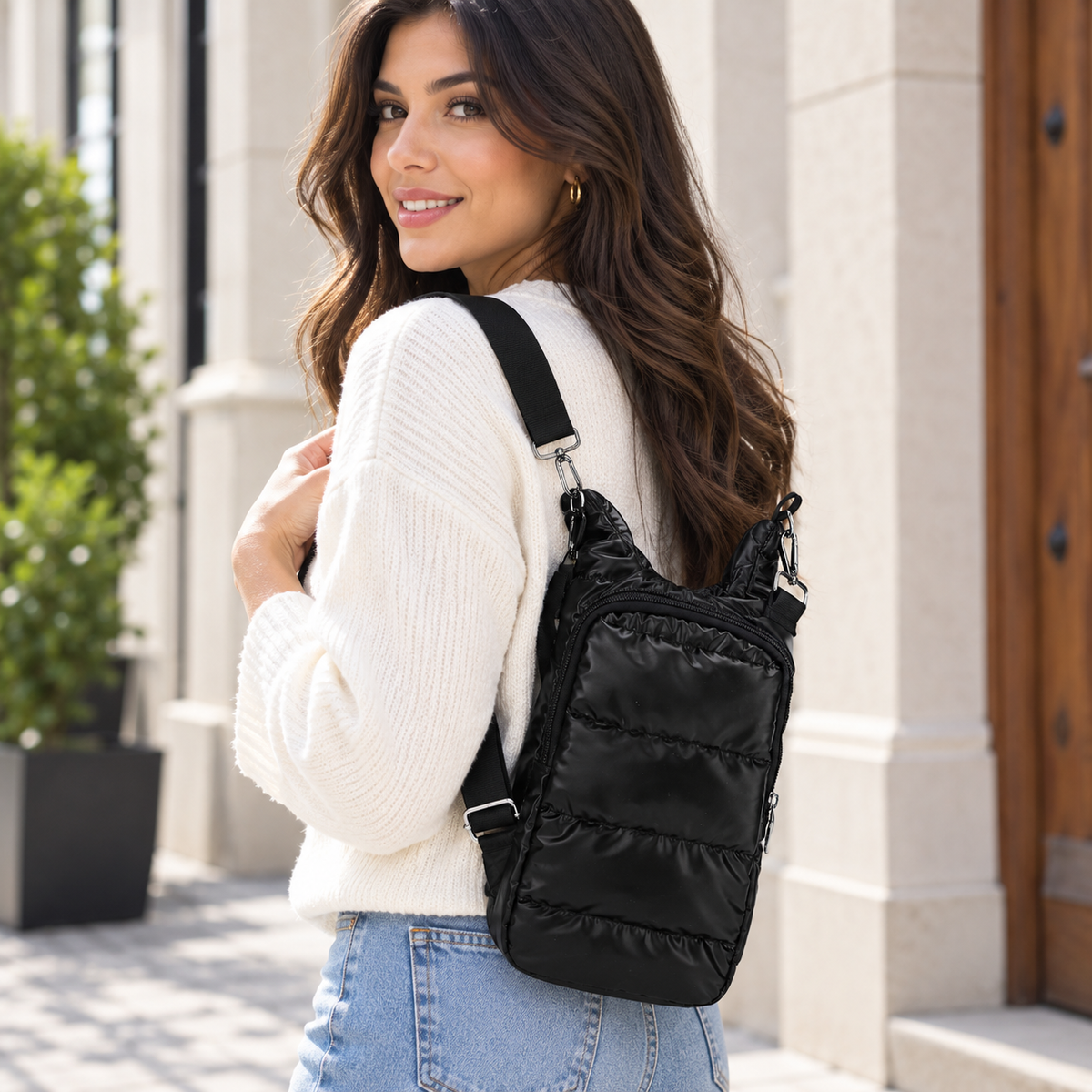Bolsa Crossbody para Mujer Acolchada Ligera y Cómoda
