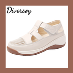 Zapatos de plataforma de cuero con malla