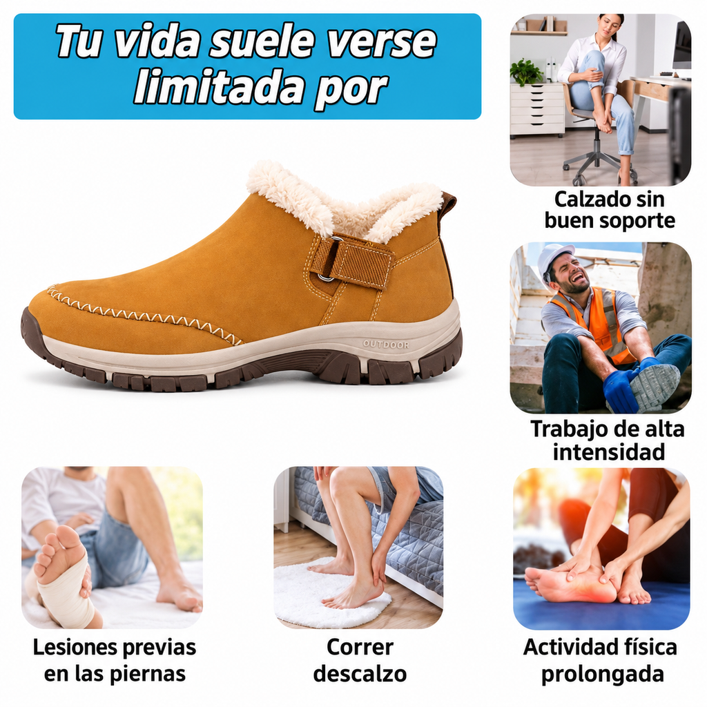 Zapatos ortopédicos térmicos con forro de felpa