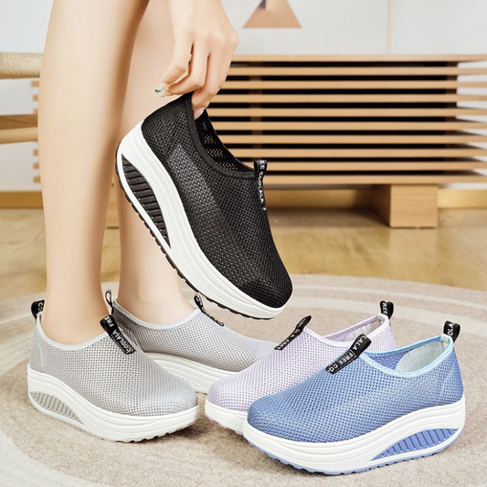 Zapatos de malla transpirable con aumento de altura