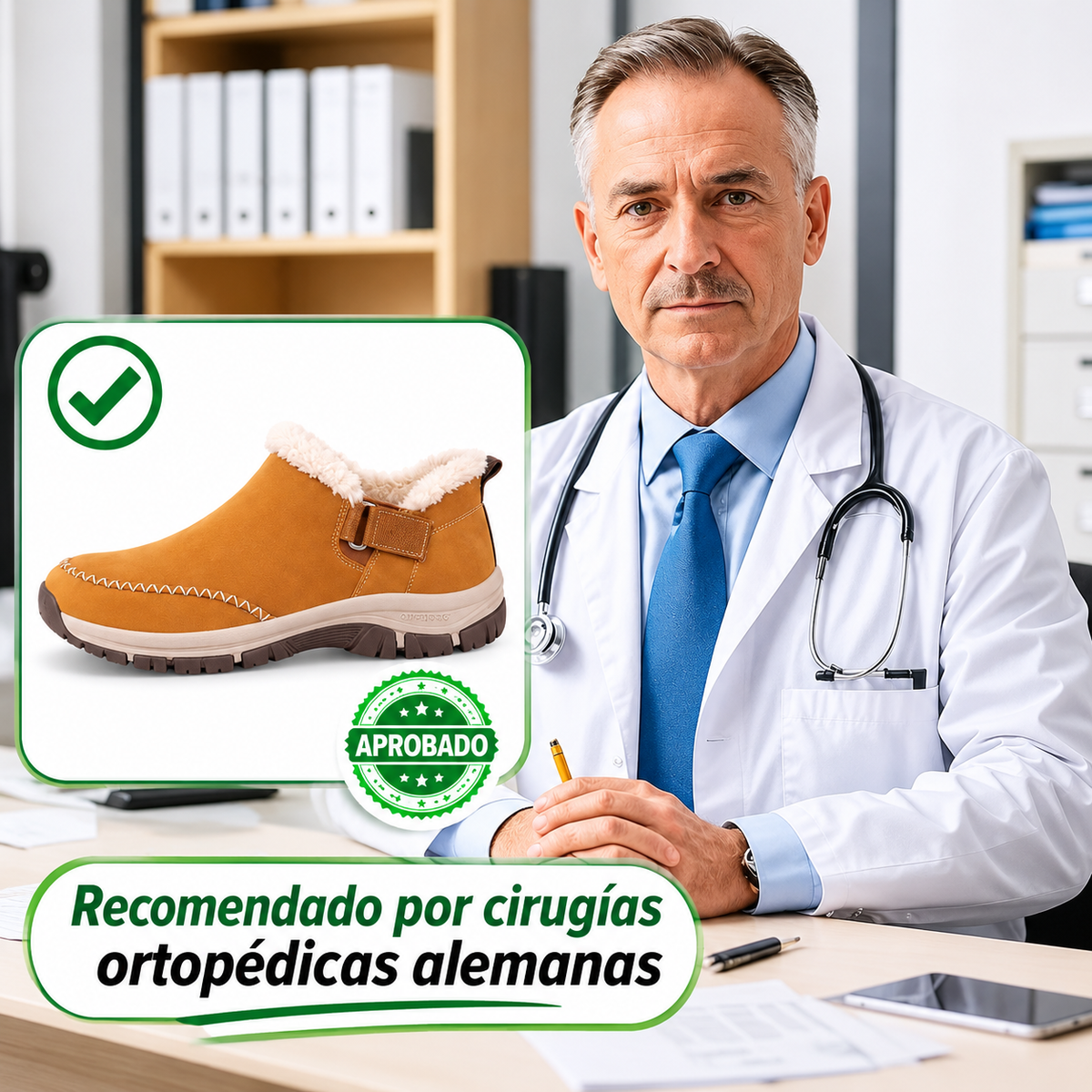 Zapatos ortopédicos térmicos con forro de felpa