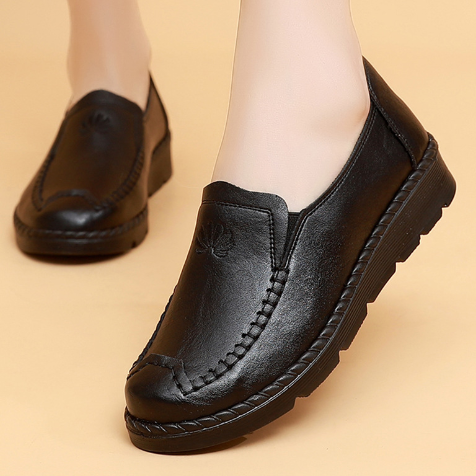 [100% piel de vacuno]Zapatos planos de cuero suave